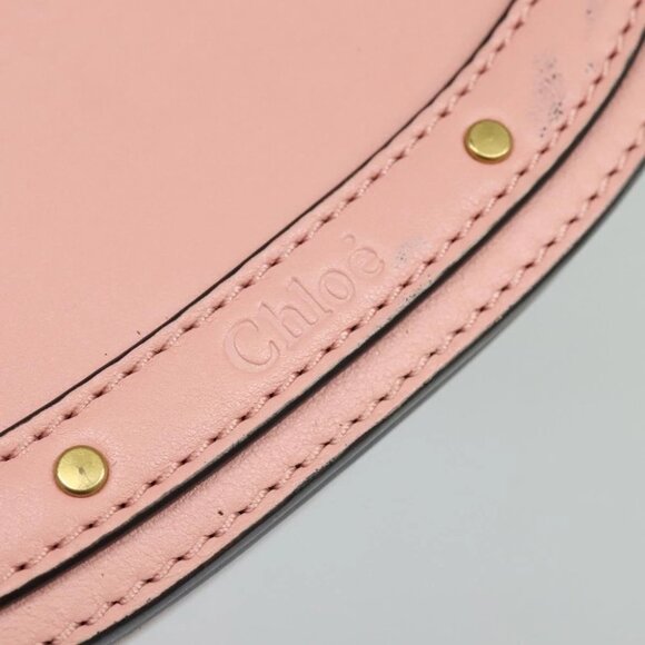 Chloe Nile Hand Bag Leather 2way Pink Gold Auth 113735V - Picture 10 of 14